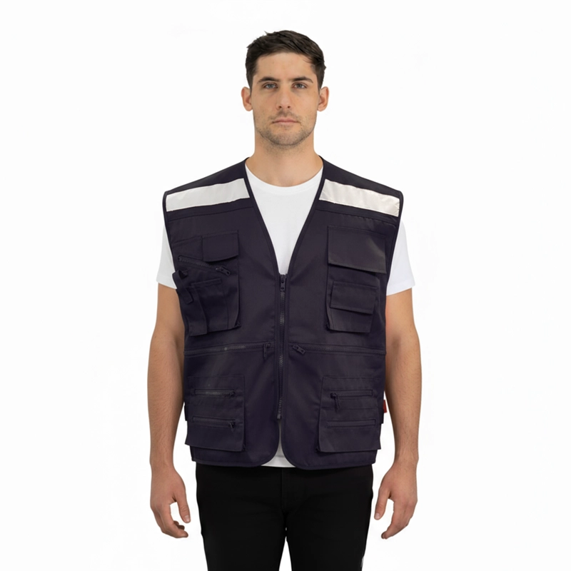 CHALECO ALASKA GEOLOGO POPLIN CON CINTA AZUL XL