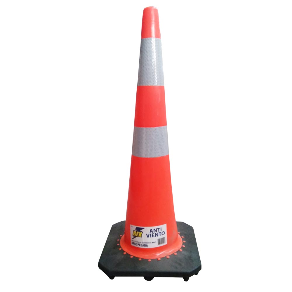 CONO STEELPRO SEÑALIZACIÓN 36' CON DOBLE CINTA ANTI VIENTO - 1