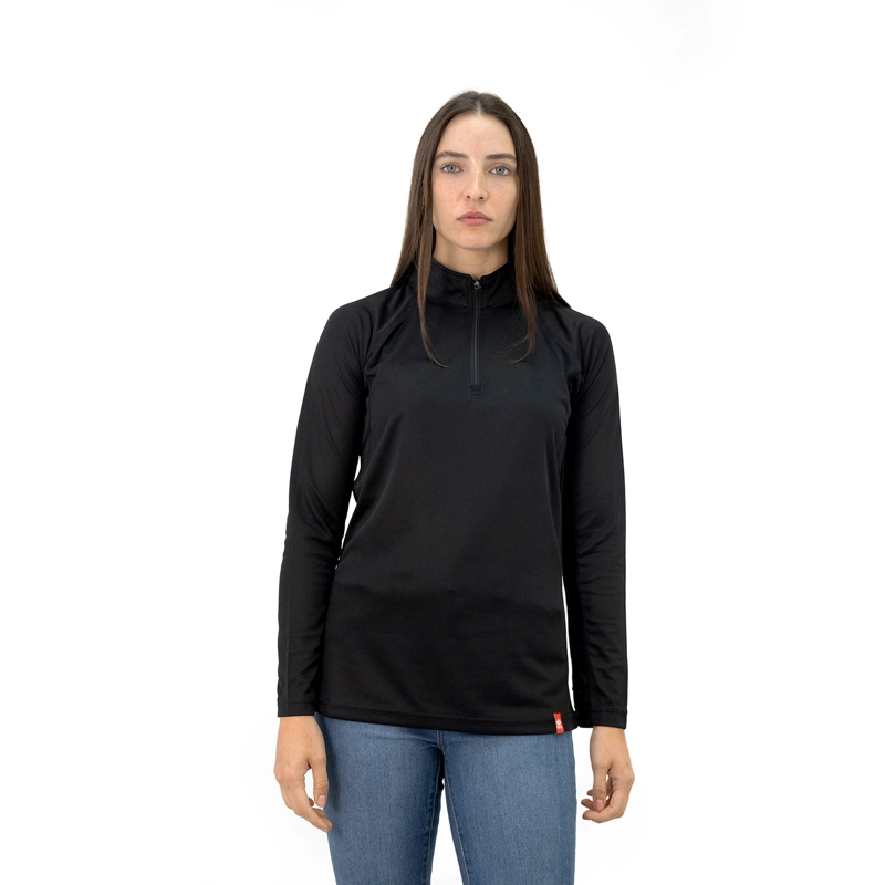 POLERA QUEBEC HALF-ZIP NEGRO MUJER - 1