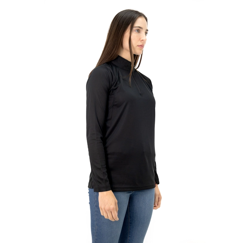 POLERA QUEBEC HALF-ZIP NEGRO MUJER - 2