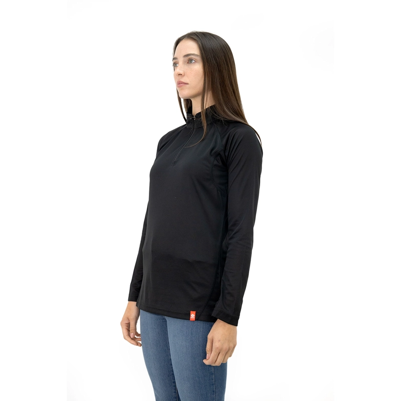 POLERA QUEBEC HALF-ZIP NEGRO MUJER - 3