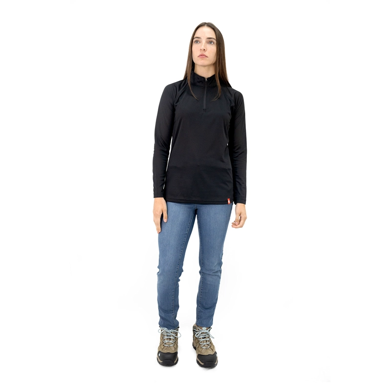 POLERA QUEBEC HALF-ZIP NEGRO MUJER - 5