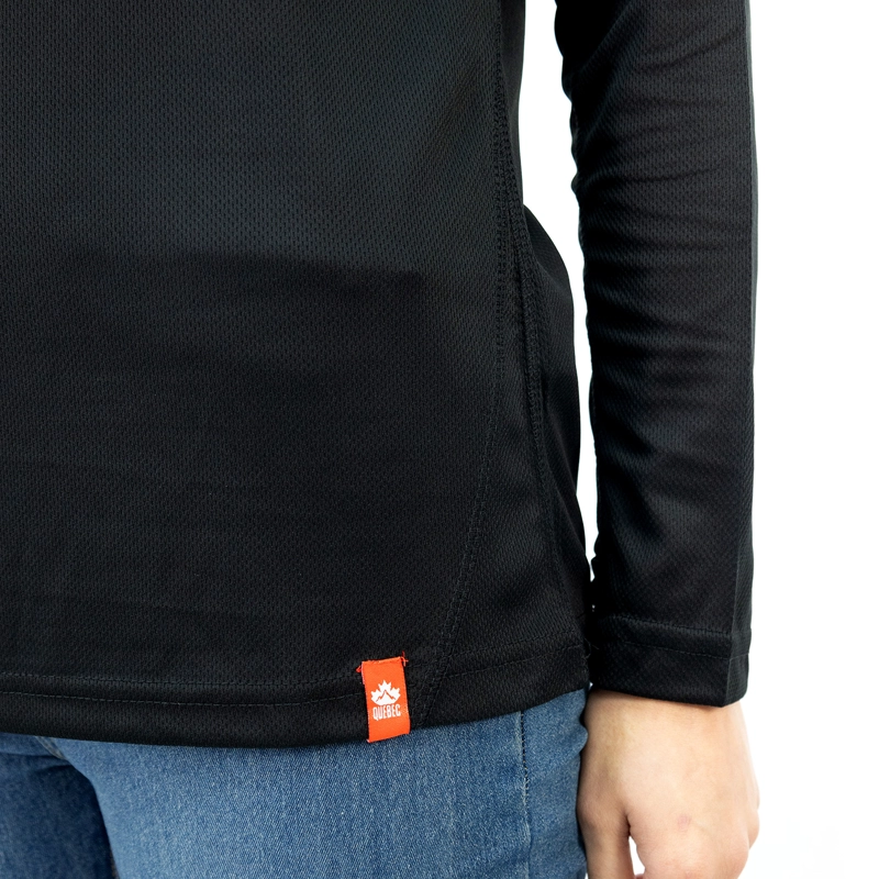 POLERA QUEBEC HALF-ZIP NEGRO MUJER - 6
