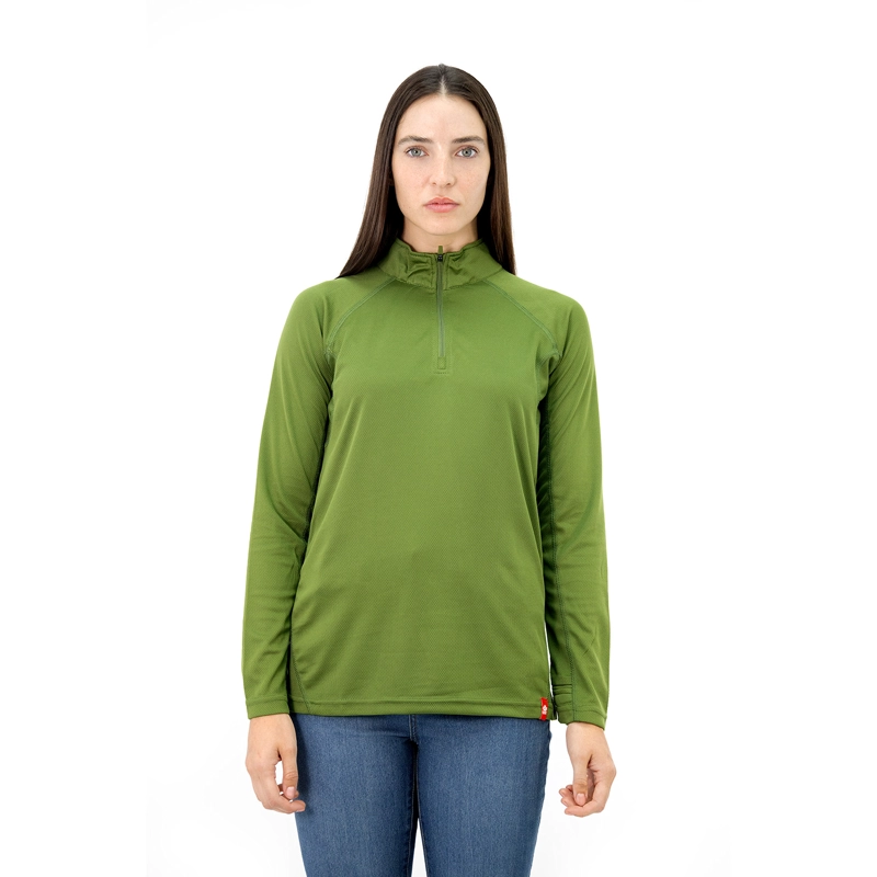 QUEBEC POLERA QUEBEC HALF-ZIP MUJER VERDE OLIVA