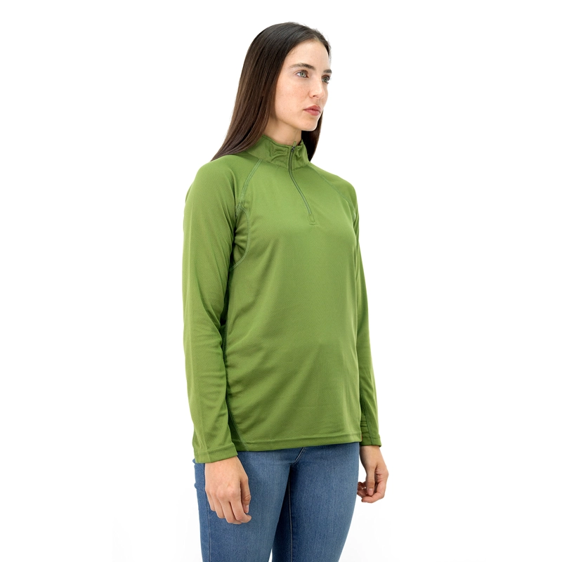 POLERA QUEBEC HALF-ZIP MUJER VERDE OLIVA - 2
