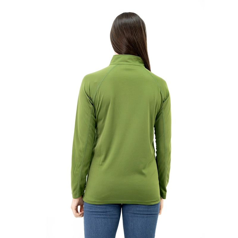 POLERA QUEBEC HALF-ZIP MUJER VERDE OLIVA - 4