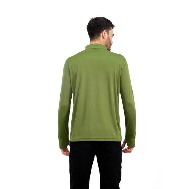 POLERA QUEBEC HALF-ZIP VERDE OLIVA HOMBRE - 3