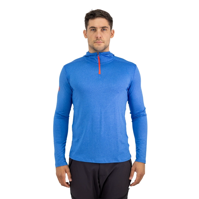 POLERA DRY FIT HW SPX C/ GORRO MANGA LARGA HOMBRE BLUE - 1