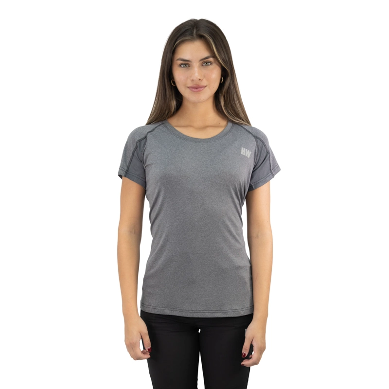 HARDWORK POLERA DRY FIT HW SPX MANGA CORTA MUJER CARBON GREY
