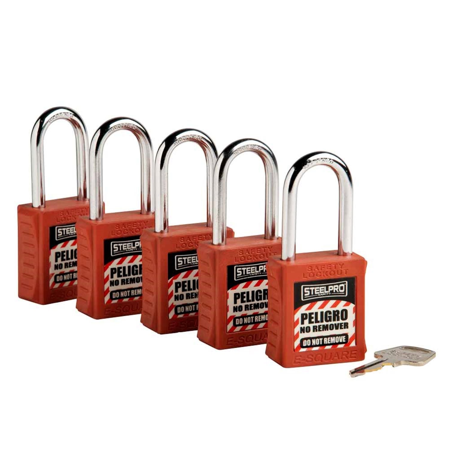 KIT STEELPRO DE 5 CANDADOS MK X10 ROJO - 1