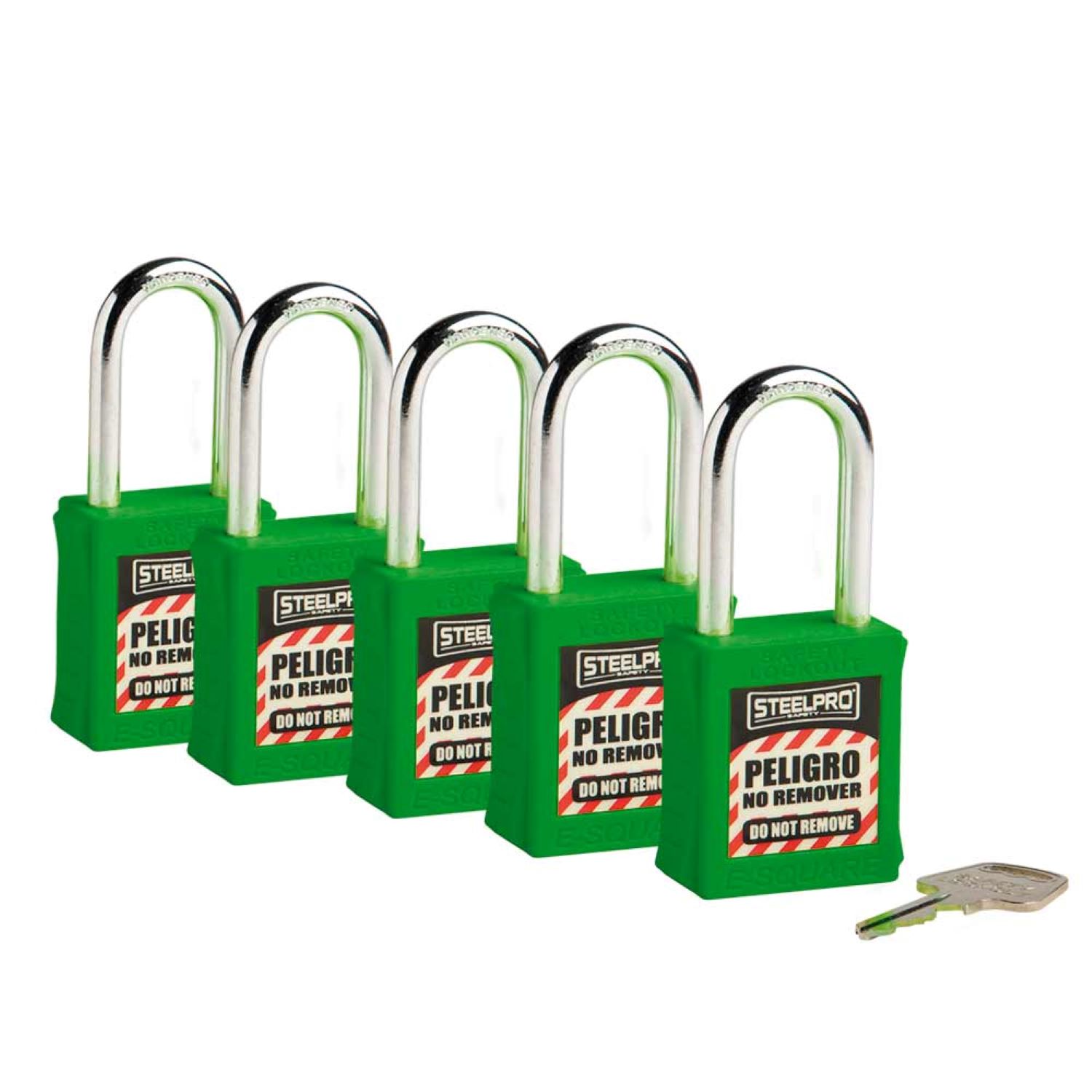 KIT DE 5 CANDADOS MK STEELPRO X10 VERDE - 1