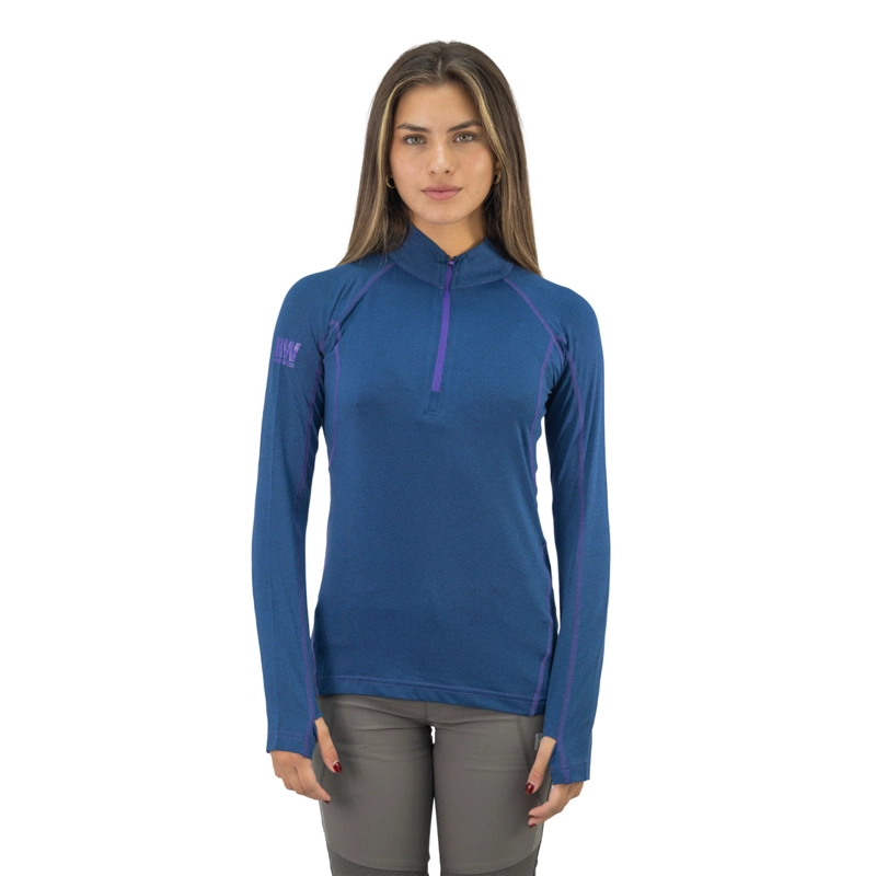 POLERA DRY FIT HW SPX MANGA LARGA MUJER DEEP BLUE - 1