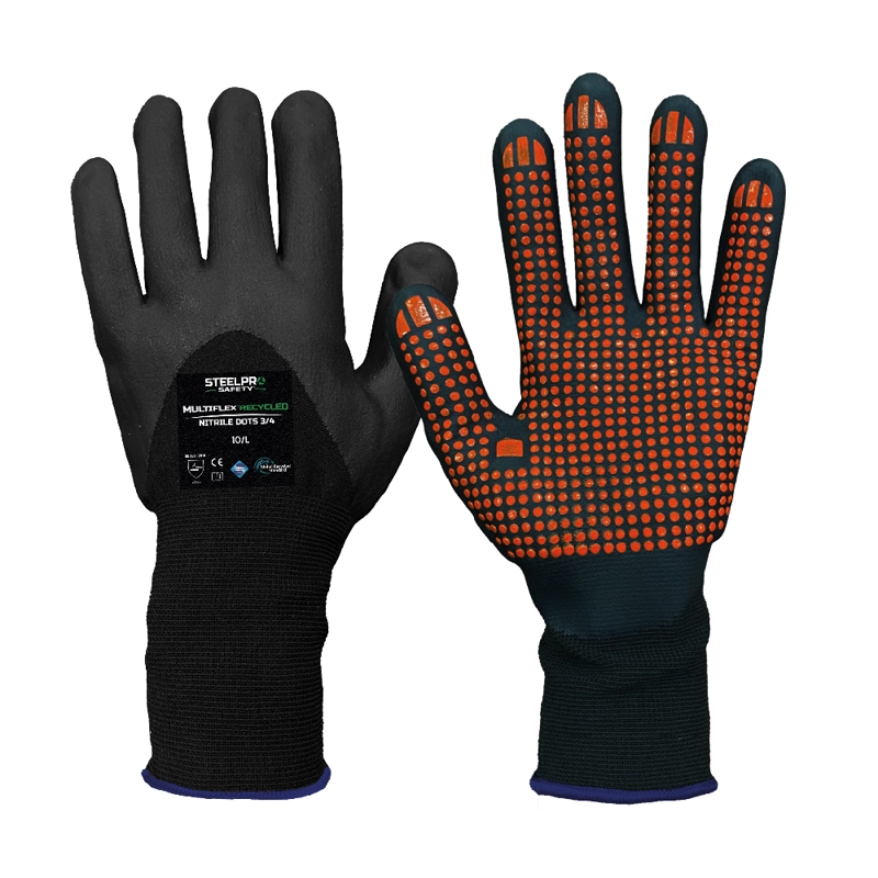 GUANTE MULTIFLEX RECYCLED NITRILE DOTS 3-4 - 1