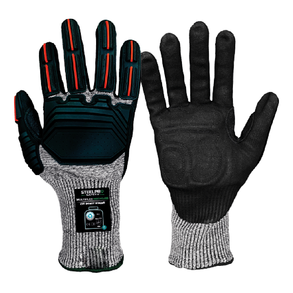GUANTE STEELPRO NEGRO MULTIFLEX RECYCLED CUT IMPACT STRONG - 1
