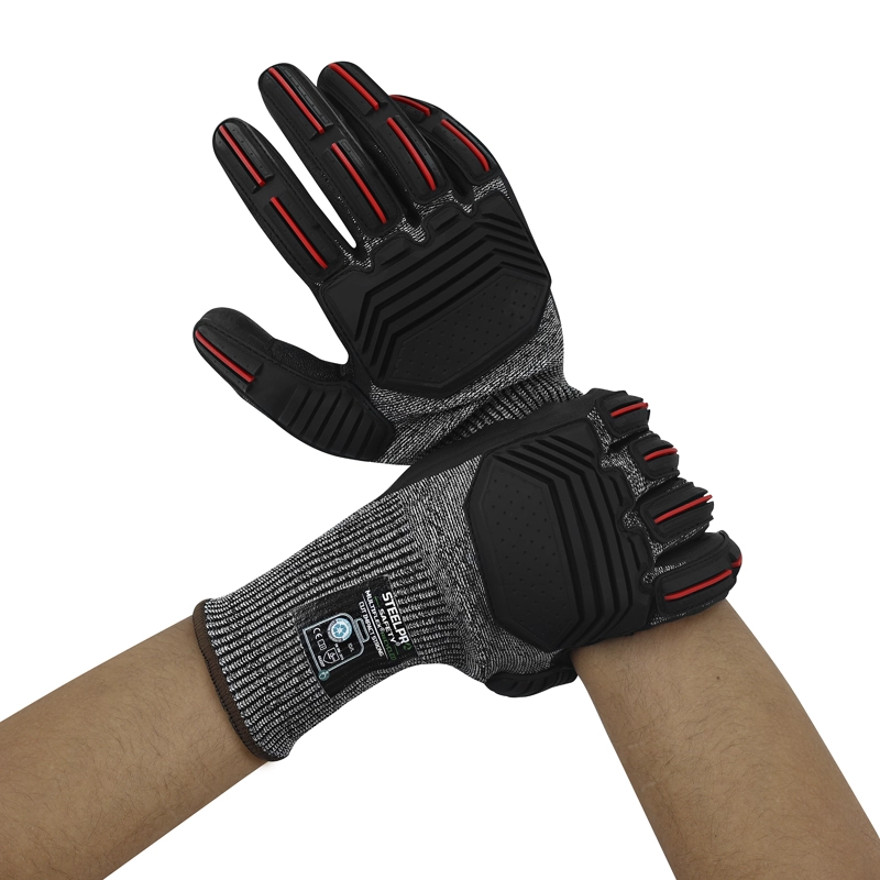 GUANTE STEELPRO NEGRO MULTIFLEX RECYCLED CUT IMPACT STRONG - 5