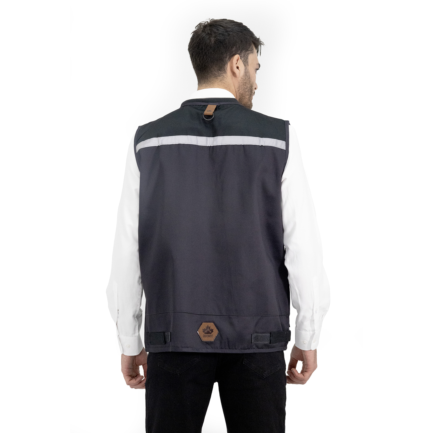 CHALECO GEOLOGO GABARDINA QUEBEC GRIS - 4