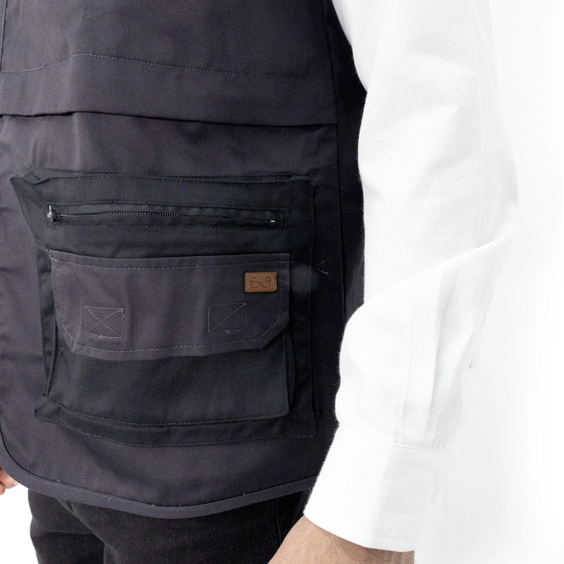 CHALECO GEOLOGO GABARDINA QUEBEC GRIS - 6