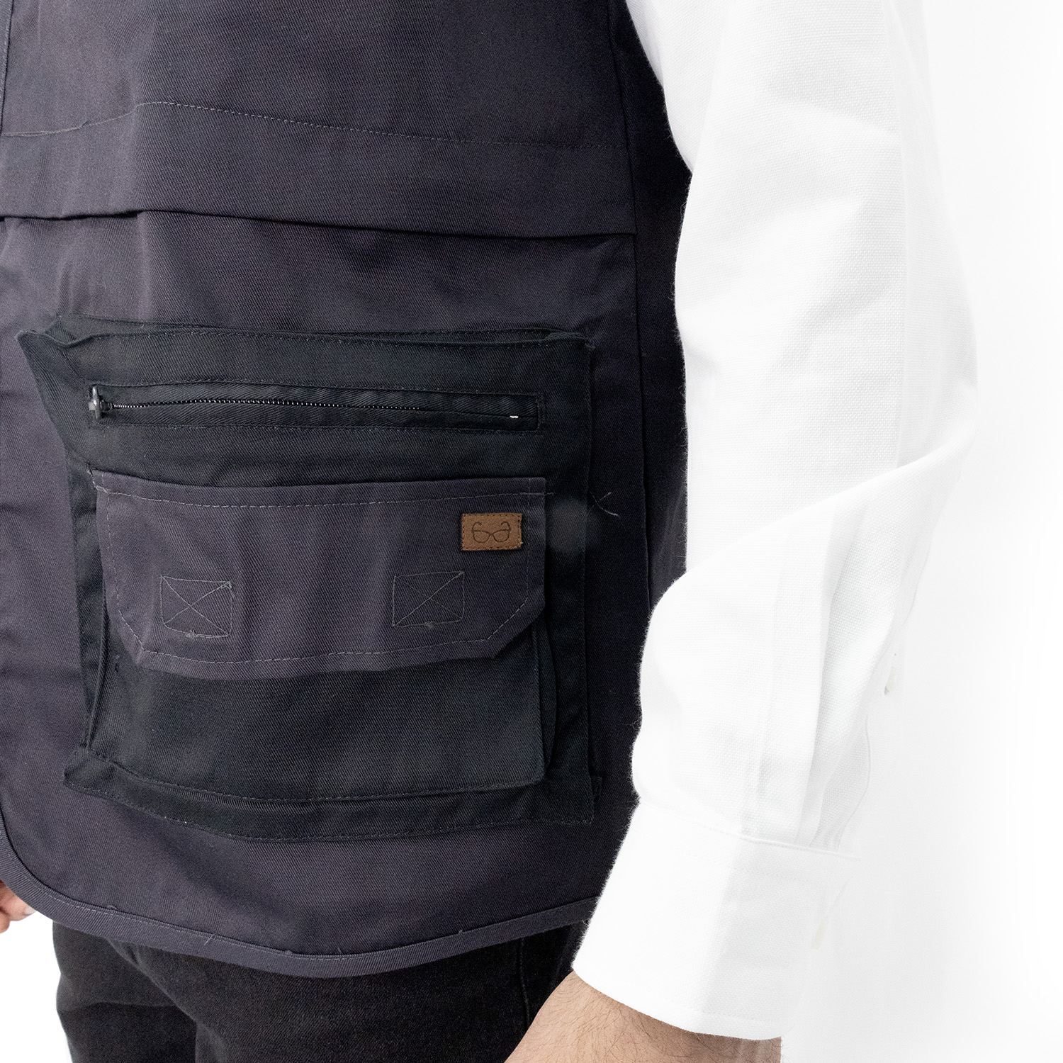 CHALECO GEOLOGO GABARDINA QUEBEC GRIS - 6