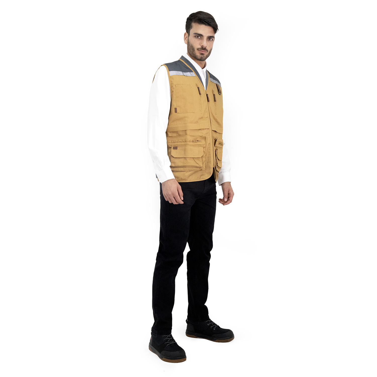 CHALECO GEOLOGO GABARDINA QUEBEC CAMEL - 2