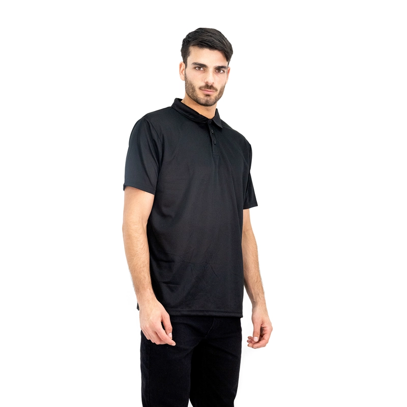 POLERA COOLDRY QUEBEC MANGA CORTA NEGRO - 1