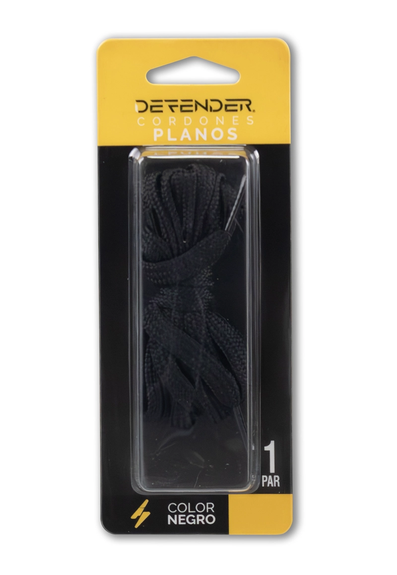 CORDONES DEFENDER PLANO NEGRO LARGE - 2