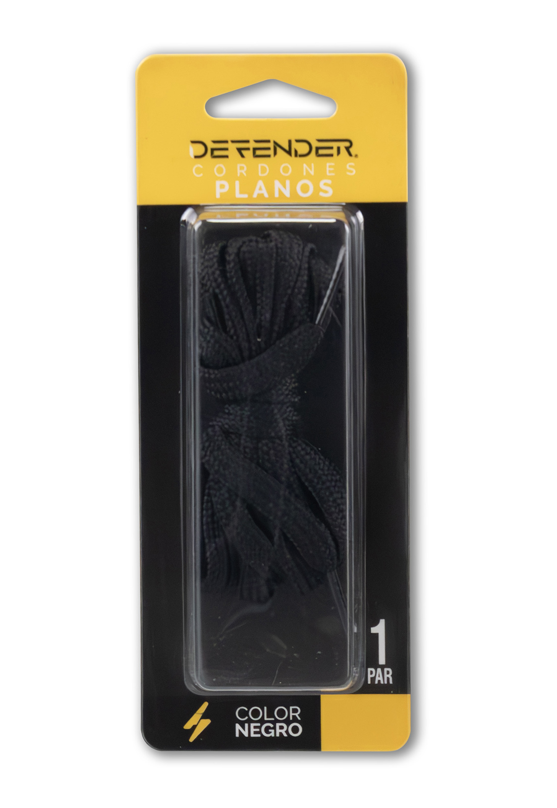 CORDONES DEFENDER PLANO NEGRO LARGE - 2
