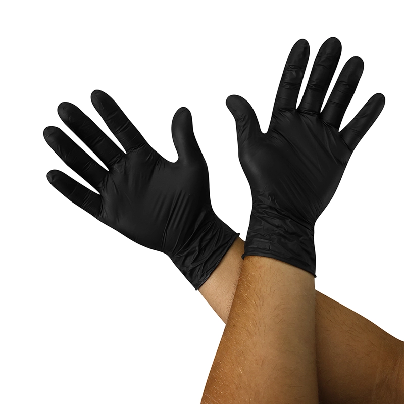 GUANTE STEELPRO NEGRO EXAMINACIÓN NITRILO 3.5G ALLMAN CAJA 100 UND - 6