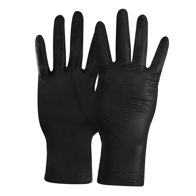 GUANTE STEELPRO NEGRO EXAMINACIÓN NITRILO 3.5G ALLMAN CAJA 100 UND - 8