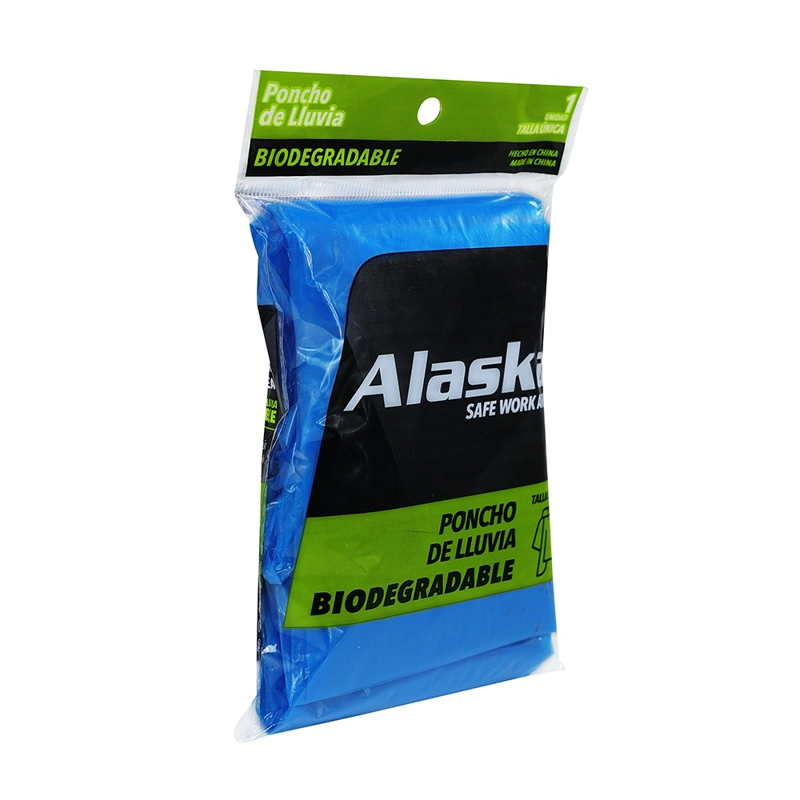 PONCHO DE EMERGENCIA BIODEGRADABLE ALASKA AZUL - 4