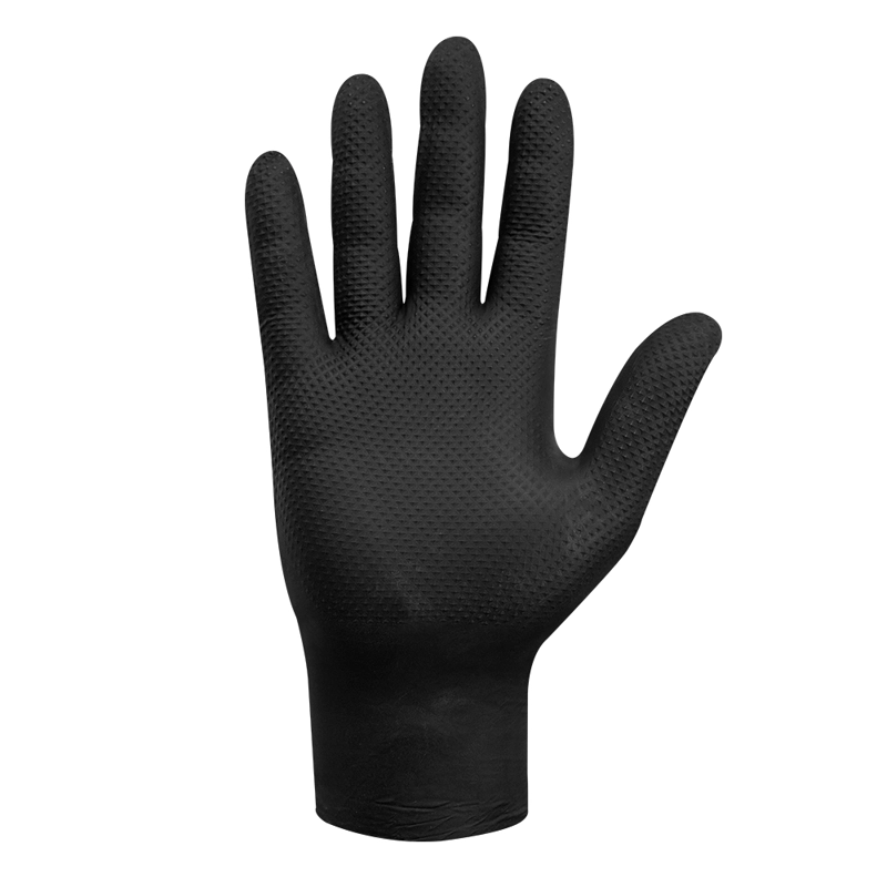 GUANTE NITRILO TEXTURIZADO NEGRO 8GR STEELPRO RAVEN 100UDS - 2