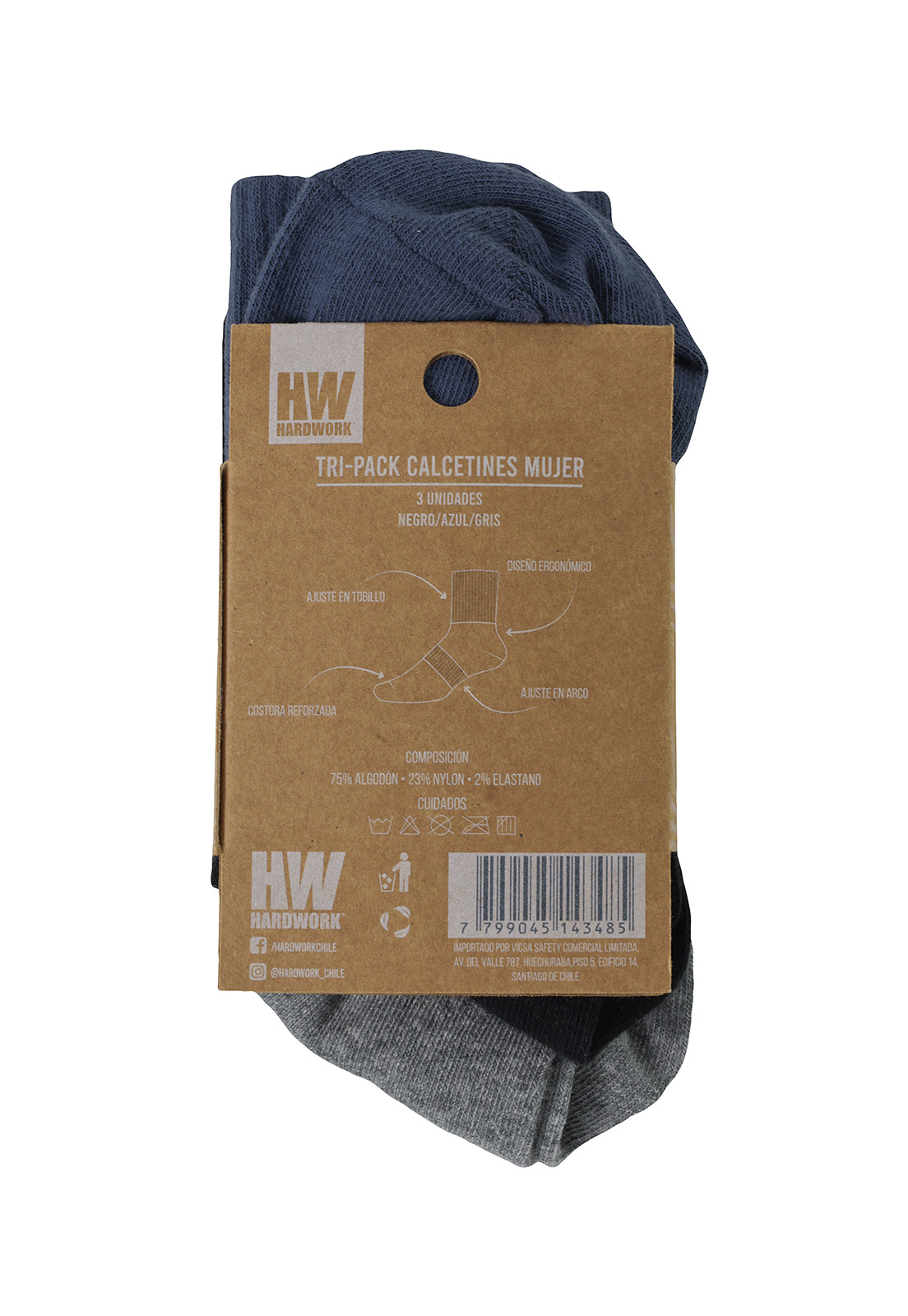 TRIPACK CALCETINES HW ALGODON TOBILLERO MUJER - 3