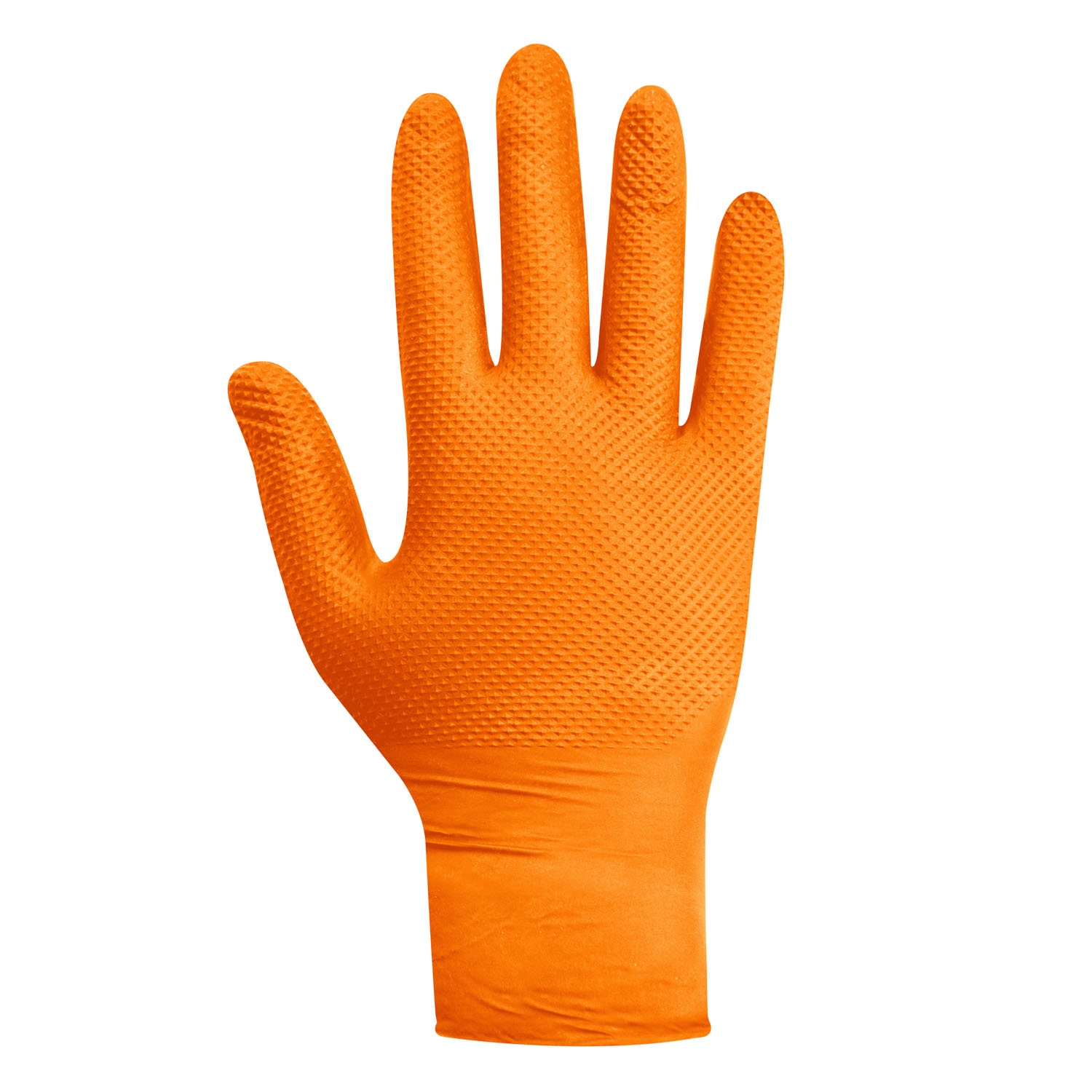 GUANTE NITRILO TEXTURIZADO NARANJO 8GR STEELPRO RAVEN 100UDS - 4