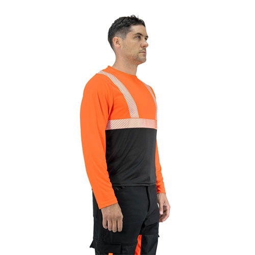 POLERA REFLECTIVA HW NARANJO FLUOR MANGA LARGA - 2