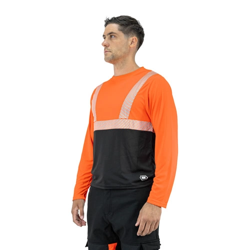 POLERA REFLECTIVA HW NARANJO FLUOR MANGA LARGA - 3