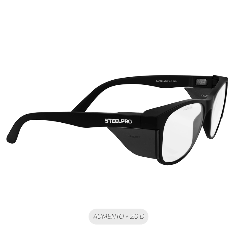 LENTE SEGURIDAD SAFEBLACK CLARO FULL READER +2.0D STEELPRO - 3