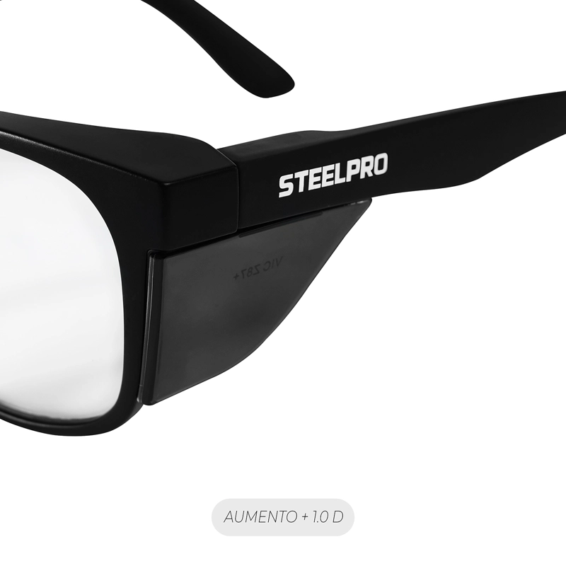 LENTE SEGURIDAD SAFEBLACK CLARO FULL READER +1.0D STEELPRO - 5
