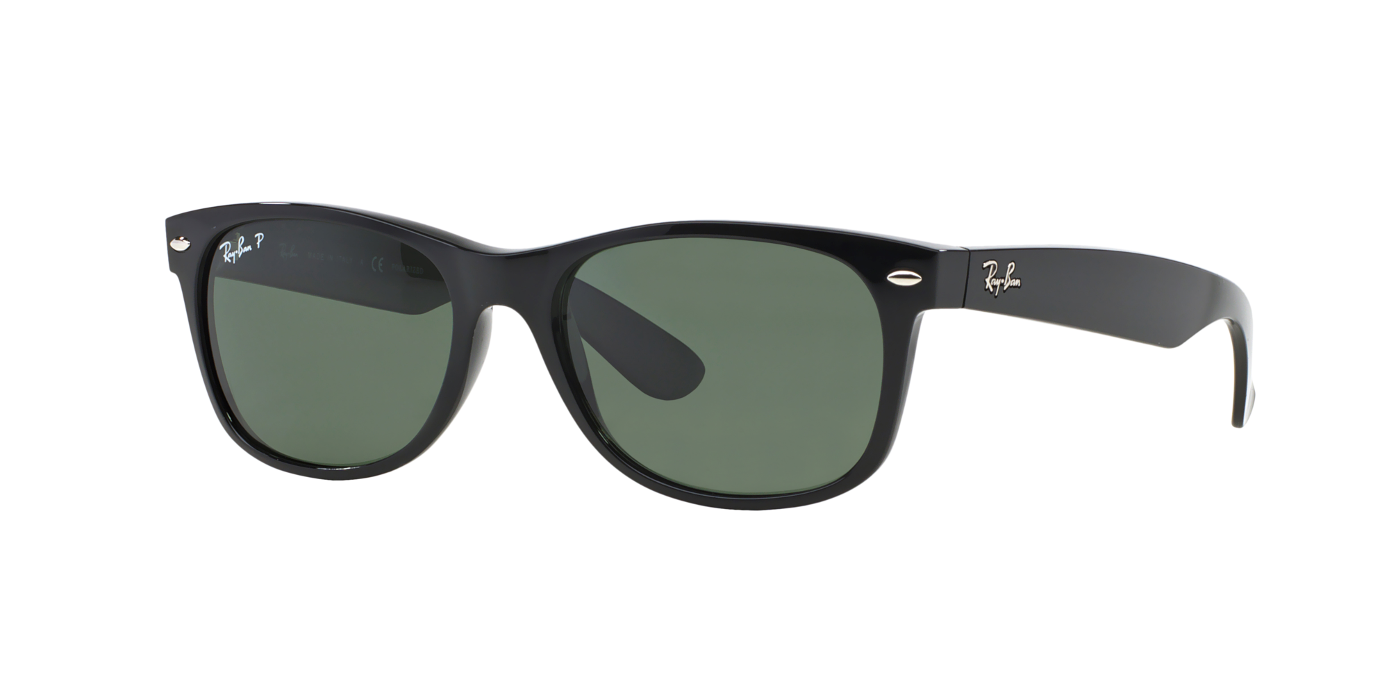 RAY BAN NEW WAYFARER BLACK LENTE CRYSTAL GREEN POLARIZED - 1
