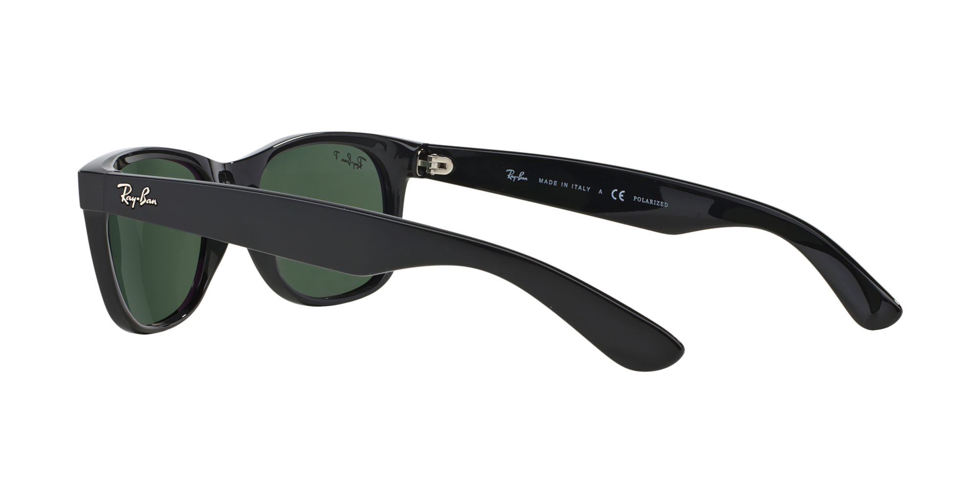 RAY BAN NEW WAYFARER BLACK LENTE CRYSTAL GREEN POLARIZED - 4