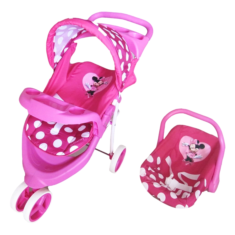 COCHE TRAVEL JOGGER DE JUGUETE DISNEY ROSADO PARA MUÑECA MINNIE - 1