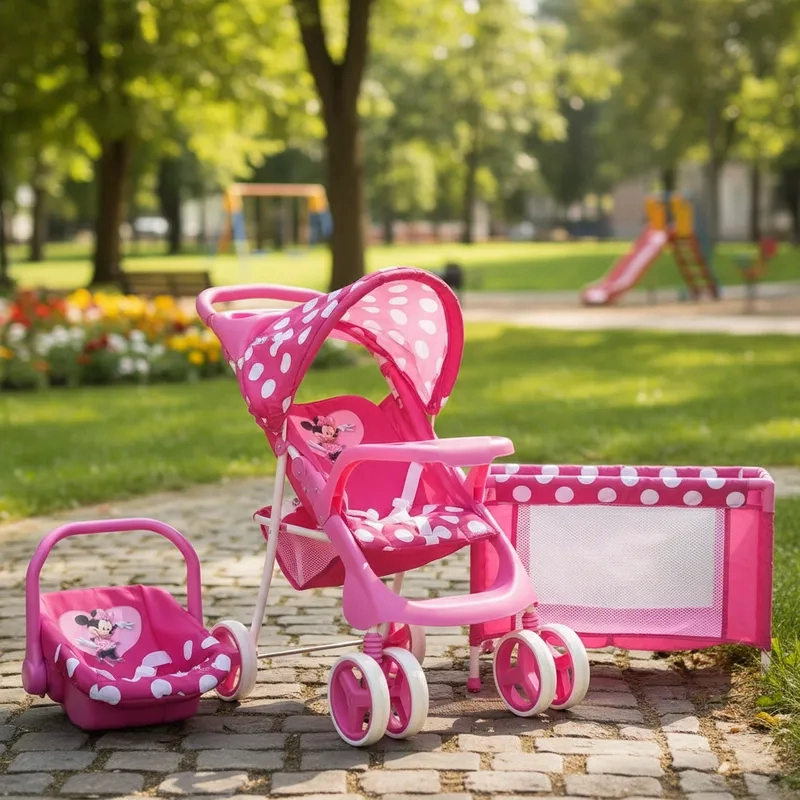 COCHE MUNECA/CUNA MINI DISNEY ROSADO - 2