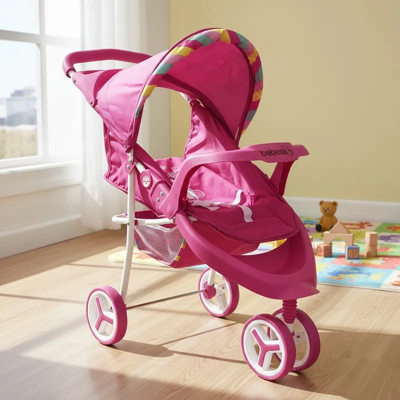 COCHE DE JUGUETE PARA MUÑECA BEBESIT ROSADO JOGGER UNICORNIO - 2