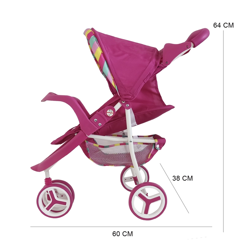 COCHE DE JUGUETE PARA MUÑECA BEBESIT ROSADO JOGGER UNICORNIO - 6