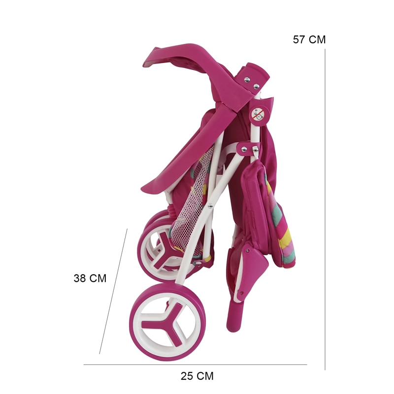 COCHE DE JUGUETE PARA MUÑECA BEBESIT ROSADO JOGGER UNICORNIO - 7