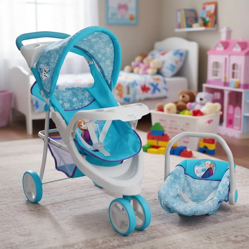 COCHE TRAVEL JOGGER DE JUGUETE DISNEY AZUL PARA MUÑECA FROZEN - 2