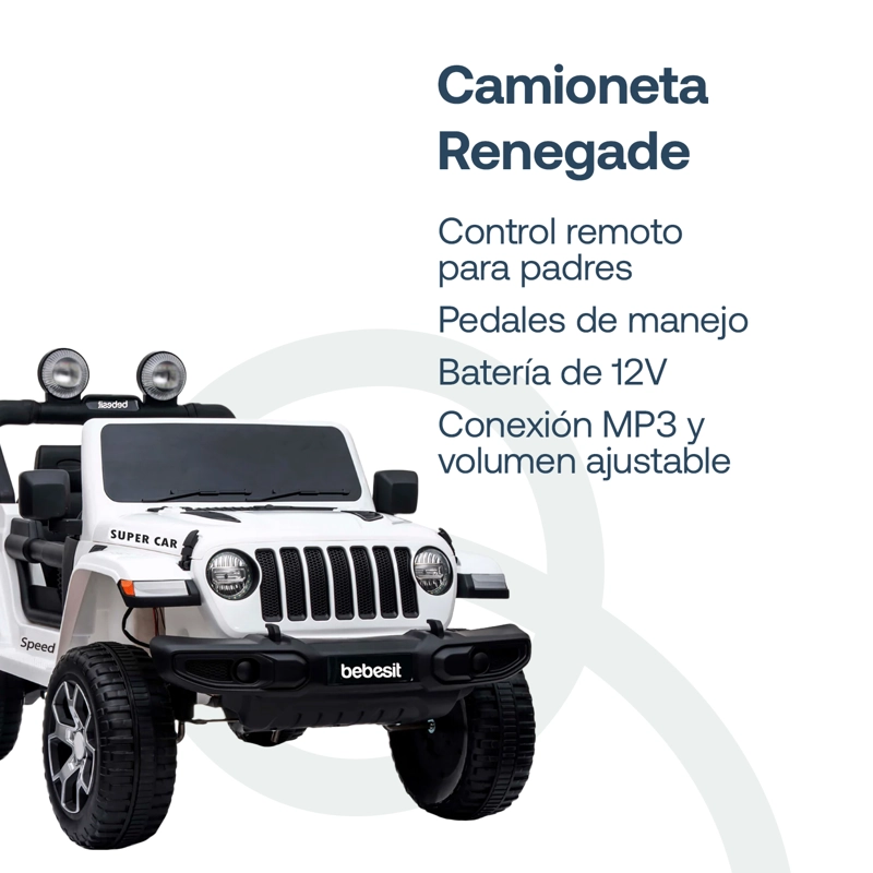 CAMIONETA ELE CTRICA BEBESIT RENEGADE - BLANCO - 3