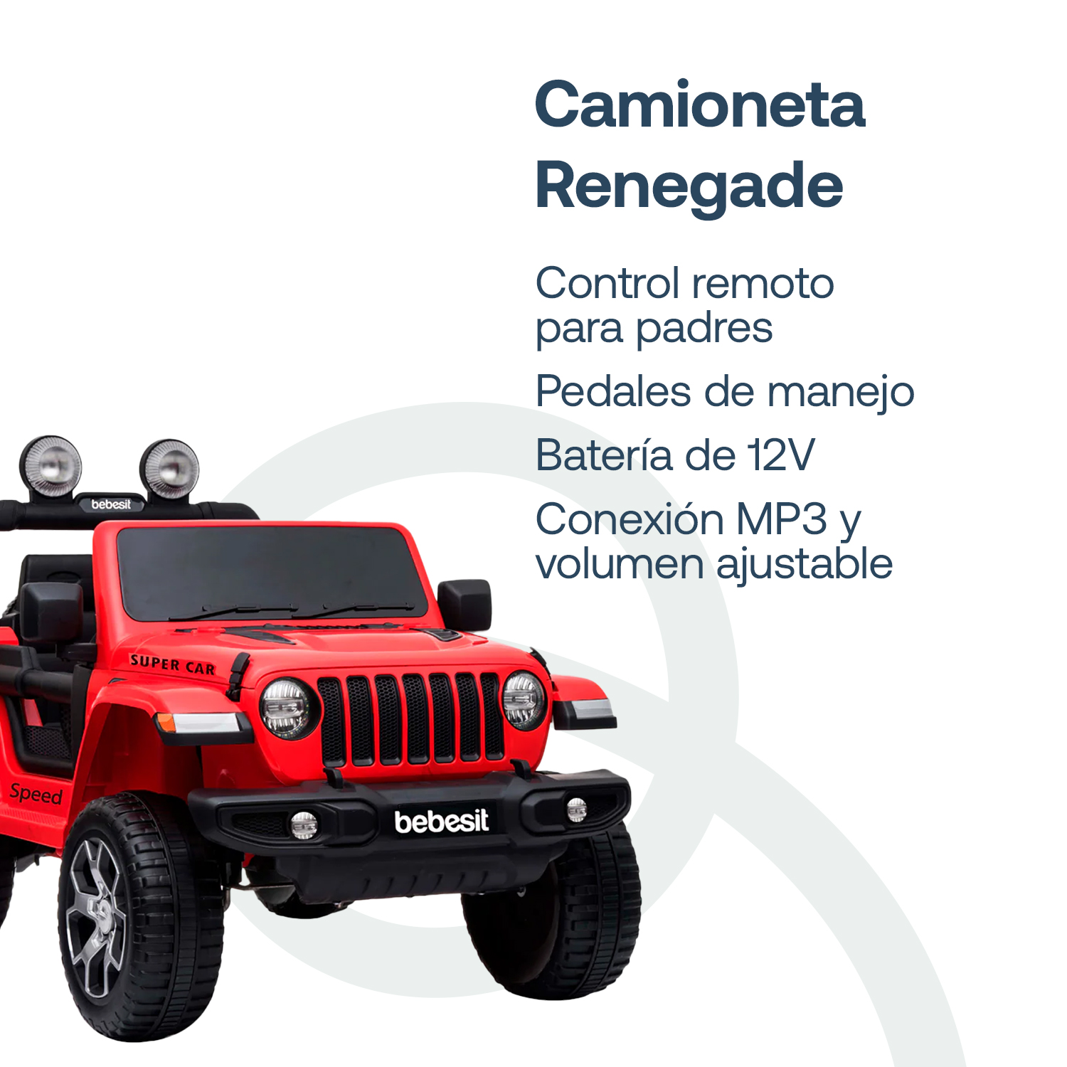 CAMIONETA ELE CTRICA BEBESIT RENEGADE - ROJO - 3