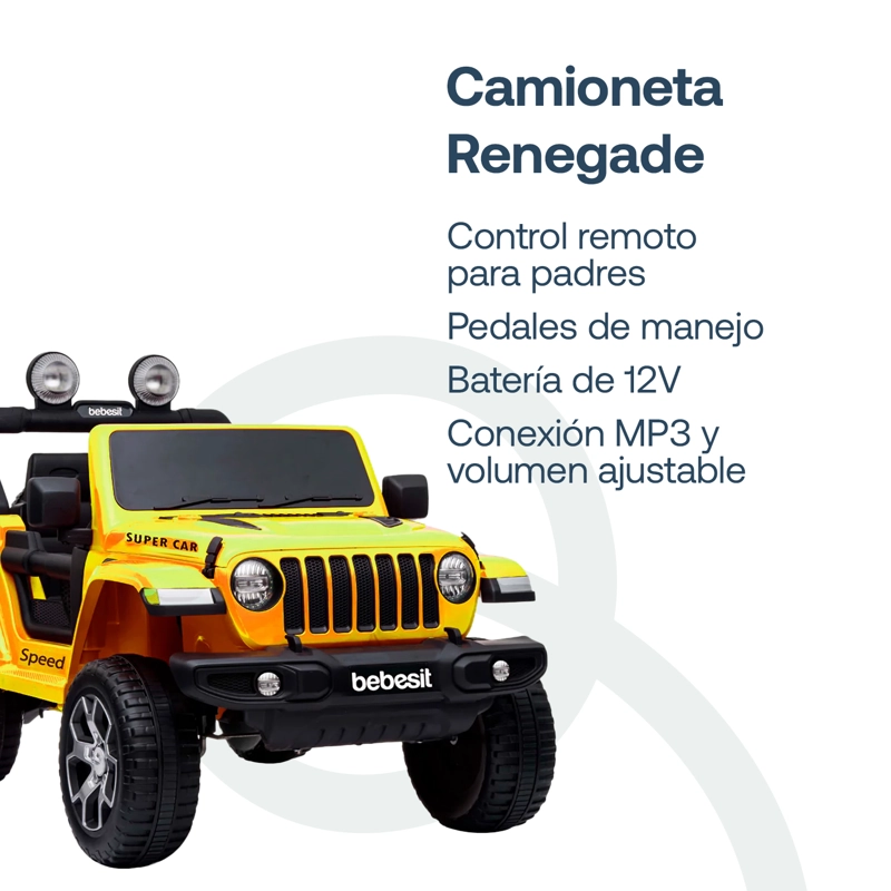 CAMIONETA ELE CTRICA BEBESIT RENEGADE - AMARILLO - 3
