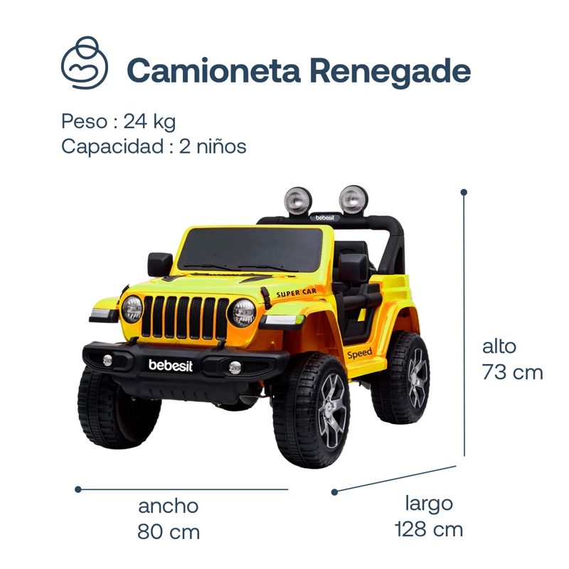 CAMIONETA ELE CTRICA BEBESIT RENEGADE - AMARILLO - 4