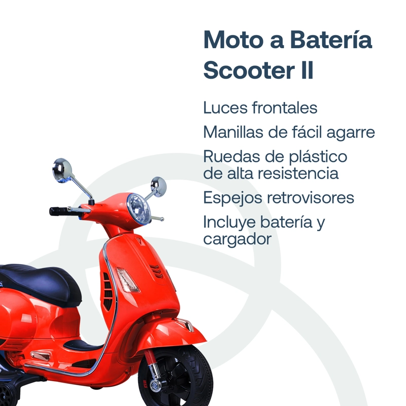 MOTO A BATERÍA BEBESIT SCOOTER II - ROJO - 3