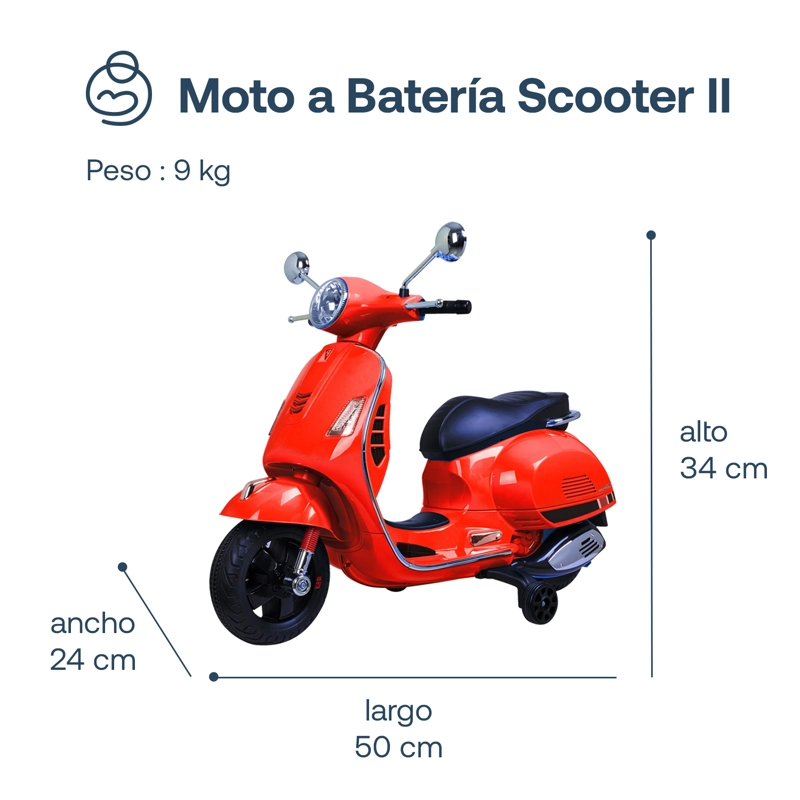 MOTO A BATERÍA BEBESIT SCOOTER II - ROJO - 4